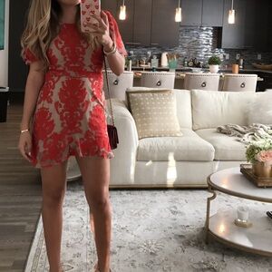 For love and lemons red backless dress